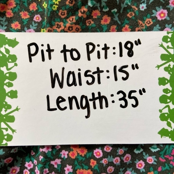 Lands’ End Colorful Floral Pink Green Black Sleeveless Wrap Front Jersey Dress - Picture 13 of 13